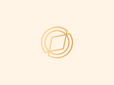 Compass circle compass design direction gold gradient icon logo minimal simple symbol