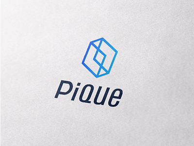 Pique 01 blue connect core design digital gradient graphic icon logo minimal modern simple symbol