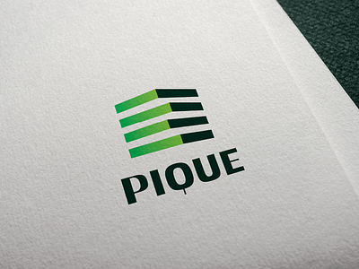 Pique 03 cube design digital gradient graphic green icon logo minimal modern simple symbol