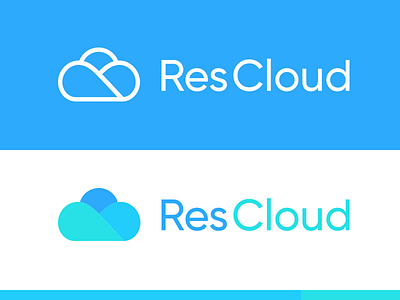 ResCloud blue cloud design digital graphic icon identity logo minimal modern simple symbol