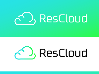 ResCloud cloud design digital gradient graphic green icon logo minimal modern simple symbol