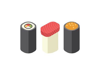 Sushi design flat graphic illustration long minimal modern simple sushi vector