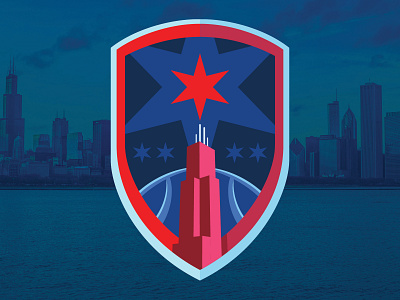 Chicago All-Star Secondary Logo all star basketball chicago digital illustration logo nba sears tower secondary logo sports sports logo vector