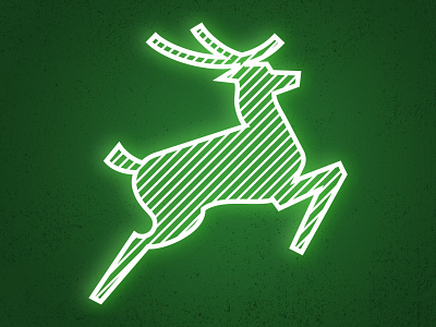 Portland digital illustration neon neon sign oregon portland sign stag vector