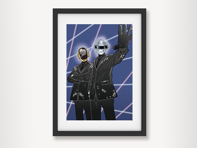 Daft Punk print daft punk digital illustration print