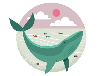 Ocean Whale digital earth earth day fish illustration nature ocean vector whale wildlife