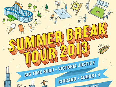 'Summer Break' poster chicago illustration ink poster typography