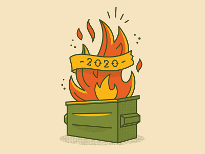 Dumpster Fire Tattoo 2020 apparel digital dumpster dumpster fire fire flash tattoo illustration tattoo vector