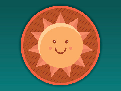 Sun Badge badge digital illustration kawaii art sun vector