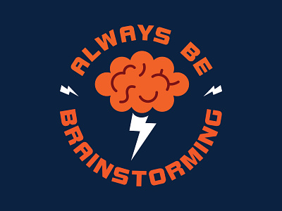 Always Be Brainstorming brain brainstorm digital icon illustration lightning storm vector work