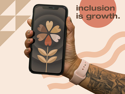 Inclusion is Growth. all hands community digital diversity equality flower growth hearts illustration inclusion love unity vector