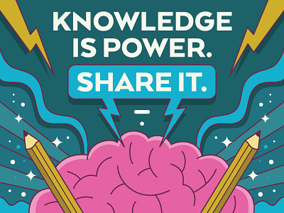 Knowledge is Power brain brain power ideas illustration knowledge power thinkific vector
