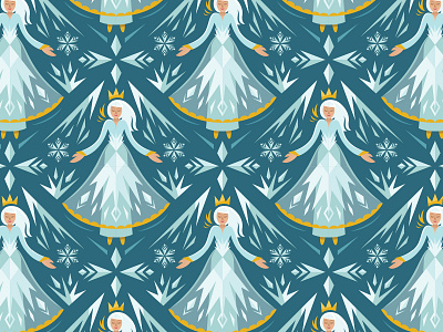 Ice Princess Pattern digital ice illustration pattern princess snow surface surface pattern vector winter