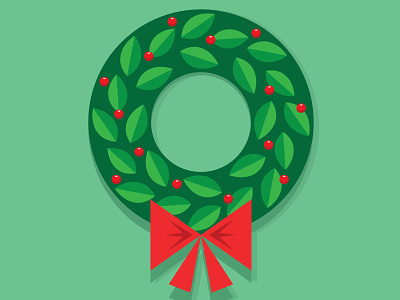 Christmas Wreath christmas decorations digital holiday illustration vector wreath