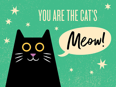 Cat's Meow Valentine black cat card cat digital feline greeting card illustration love meow valentine valentines day vector