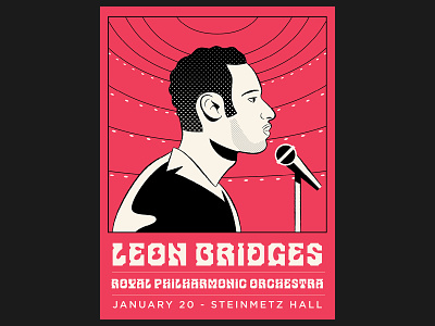 Leon Bridges Poster concert design digital illustration leon bridges music orchestra orlando poster poster design royal philharmonic show steinmetz hall vector