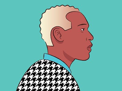 Houndstooth blonde digital fashion houndstooth illustration pattern portrait profile style vector
