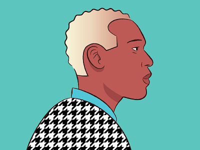 Houndstooth blonde digital fashion houndstooth illustration pattern portrait profile style vector