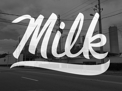 Hand lettering- Milk district hand lettering milk orlando script type typography vector