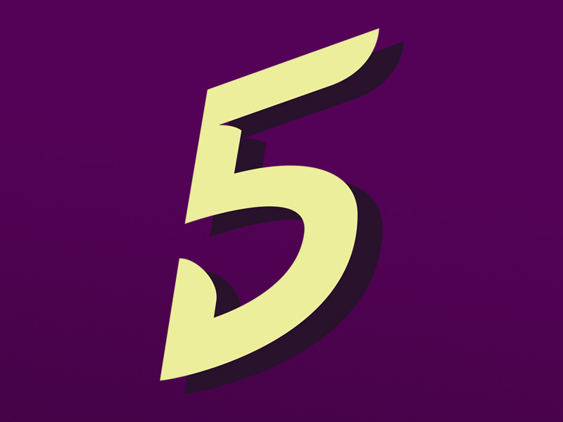 Typehue: 5 color number vector 5 typehue