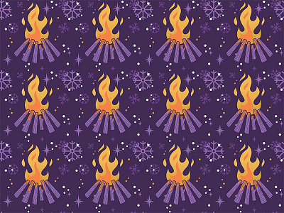 'Christmas Campfire' wrapping paper