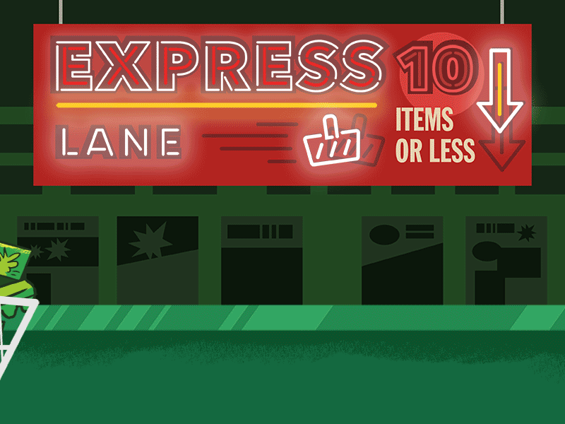 10 Items or Less gif grocery illustration playoff shopping