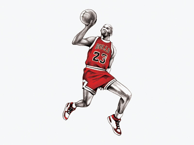 Air basketball drawing illustration jordan nba pencil print