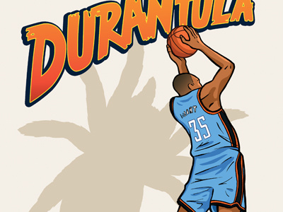 Durantula basketball digital illustration nba oklahoma pen thunder