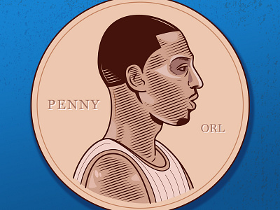 Penny basketball digital engraving hoops illustration magic nba orlando magic penny penny hardaway vector