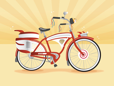 I'm a Rebel, Dottie alamo bicycle bike digital illustration movie pee wee vector