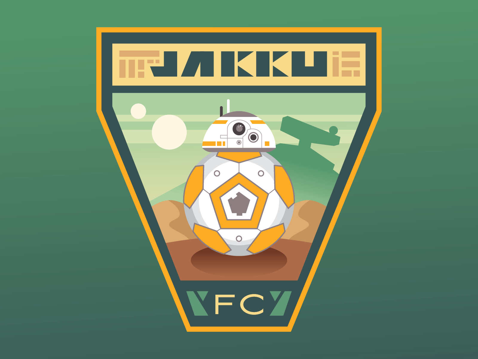 Jakku FC Crest bb8 crest digital football illustration jakku soccer sports sports logo star wars vector