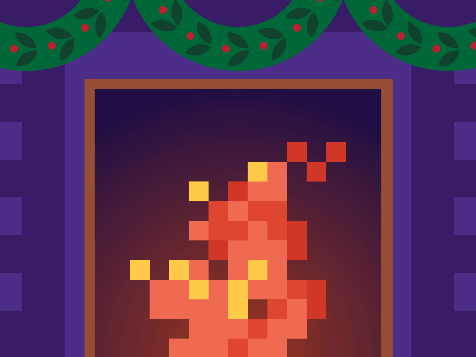 Pixel Fireplace 8 bit 8 bit art christmas digital fire fireplace holidays illustration pixel pixel art pixels vector weekly warm up winter