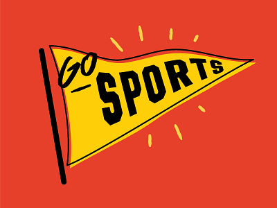Go Sports! digital illustration pennant sports vector