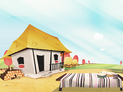 Happy house animation background cartoon frame house