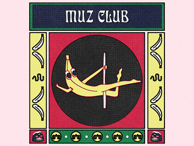 muz club afterwork banana banana club illustration