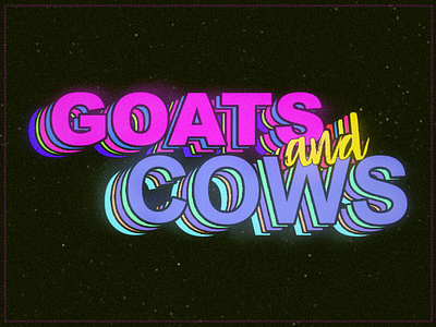 goats and cows 80s colors cows goats title typography