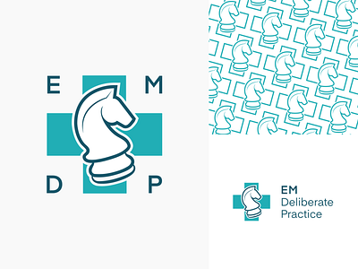 EM Deliberate Practice | Visual Identity brand identity branding chess cross knight logo logo design med pattern toronto visual identity