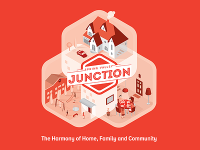 Spring Valley Junction andrea ceolato community cube family harmony hexagon home illustration isometric real estate spring valley junction toronto