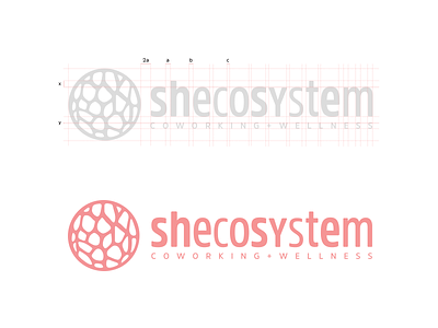 Shecosystem | Logo Structure 2016 andrea ceolato biomorphic coworking logo organic pink shecosystem structure toronto wellness women