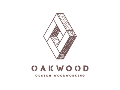 Oakwood - custom woodworking logo by Andrea Ceolato 