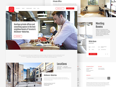 Workplace One | Website clean co working elegant homepage layout site space template toronto ui ux web design