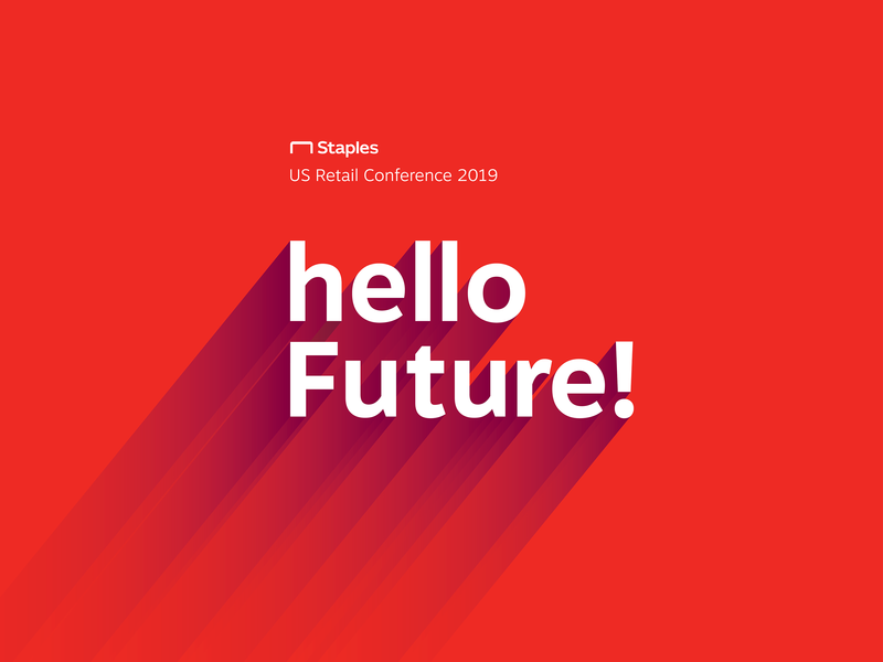 Hello Future | Staples US Retail Conference 2019 2019 branding conference future guidelines hello long shadow retail staples staplesus