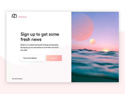 Sign up account design email mailing page photography pink sign up ui ux webdesign website