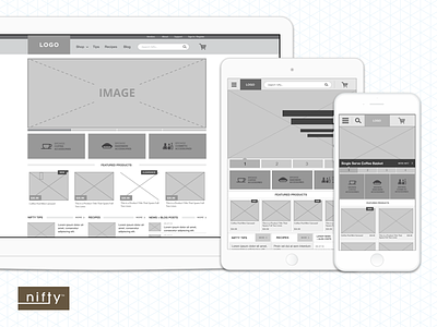 Nifty Home Products Wireframes wireframes