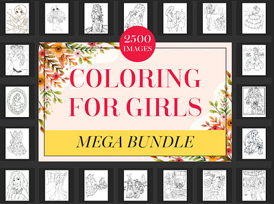 2500 Coloring Books for Girls
