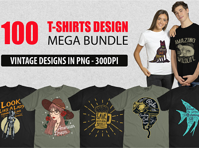 100 vintage tshirt design bundle t shirt mockup women