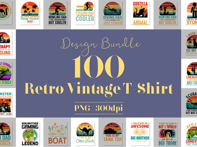 100 retro vintage tshirt design character design