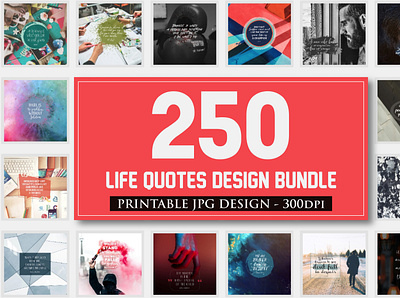 250 Life Quotes Design Bundle vintage design