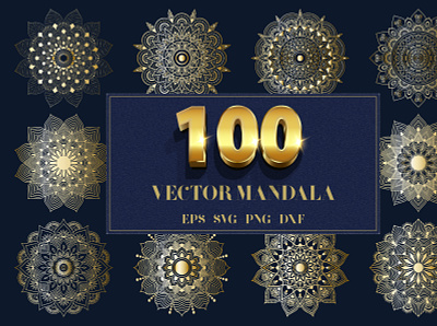 100 Mandala Vector Art Bundle character design