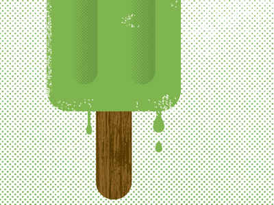 Summer Time Popsicle green halftone popsicle wood yum